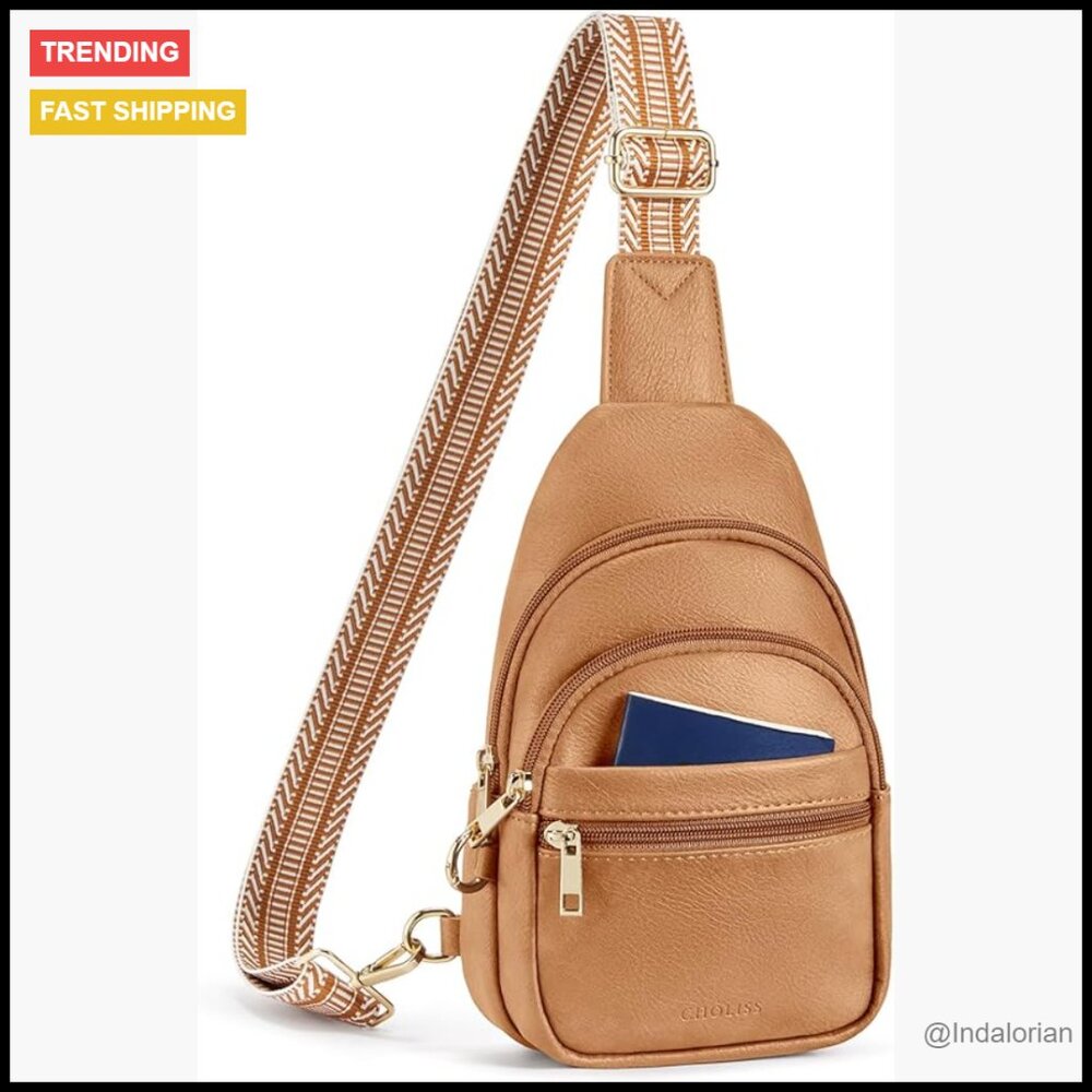 Anti Theft Vegan Leather Crossbody Bag Adjustable Strap Multi Pocket Travel